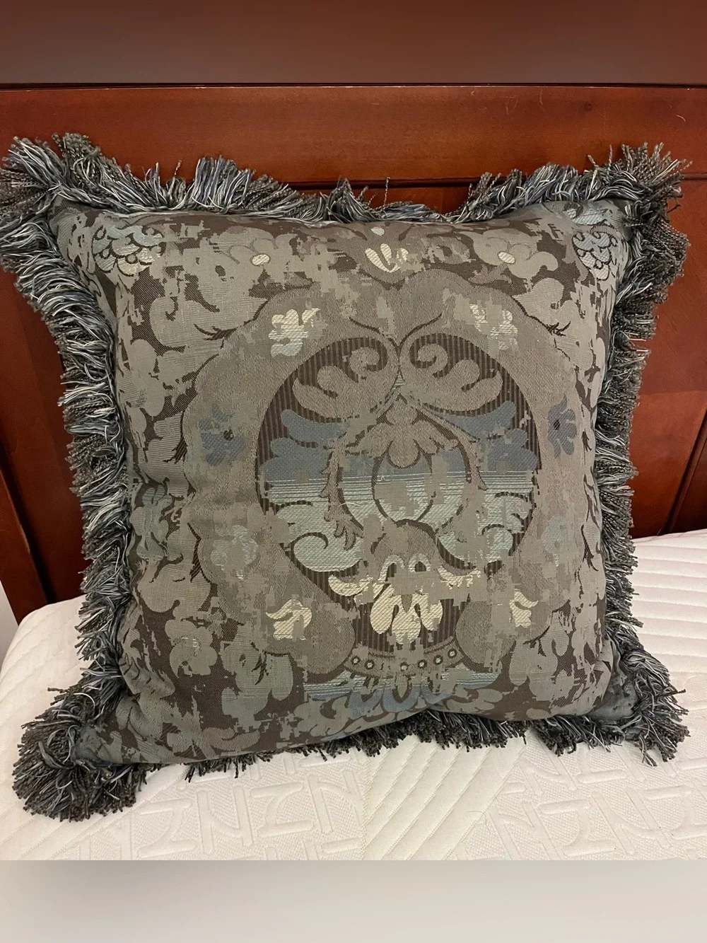Arhaus Artisan Woven Jacquard Damask & Geometric 2-Side Down 20” Throw Pillow